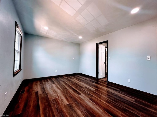 1013 River Birch Ct, Chesapeake, VA 23320 - spare room with dark wood-style floors, baseboards, and recessed lighting