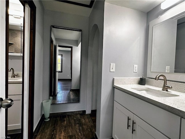 1013 River Birch Ct, Chesapeake, VA 23320 - bathroom featuring wood finished floors, vanity, and baseboards