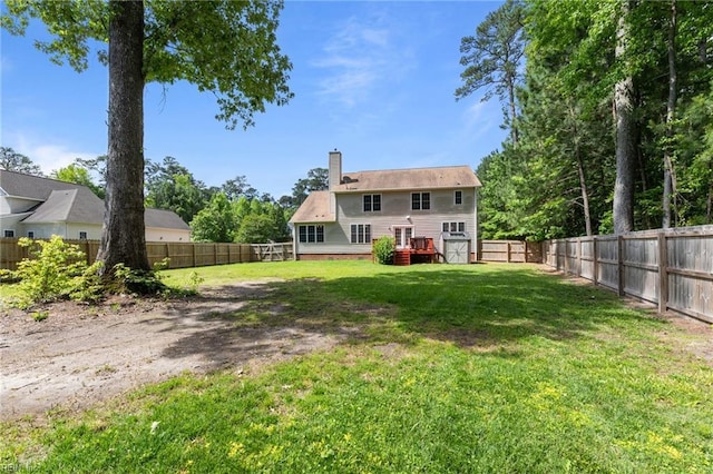 3711 Goodwin Neck Rd, Yorktown, VA 23692 - back of house featuring a chimney and a deck