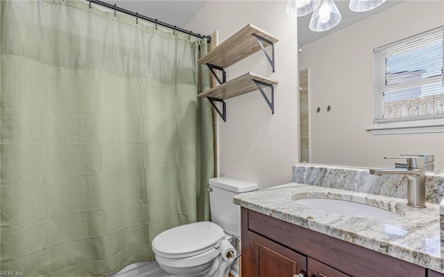 3213 Ashaway Rd, Virginia Beach, VA 23452 - full bathroom with vanity, toilet, and a shower with curtain