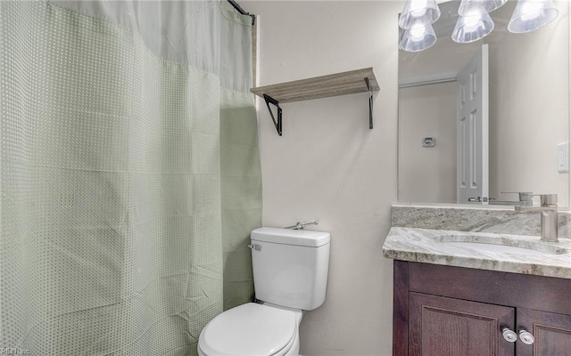 3213 Ashaway Rd, Virginia Beach, VA 23452 - bathroom featuring toilet, vanity, and curtained shower