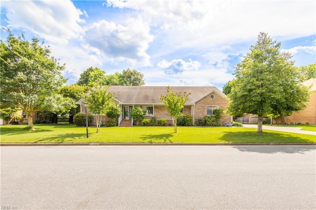 1364 Sir Richard Rd, Virginia Beach, VA 23455 - view of front of property with a front yard and brick siding