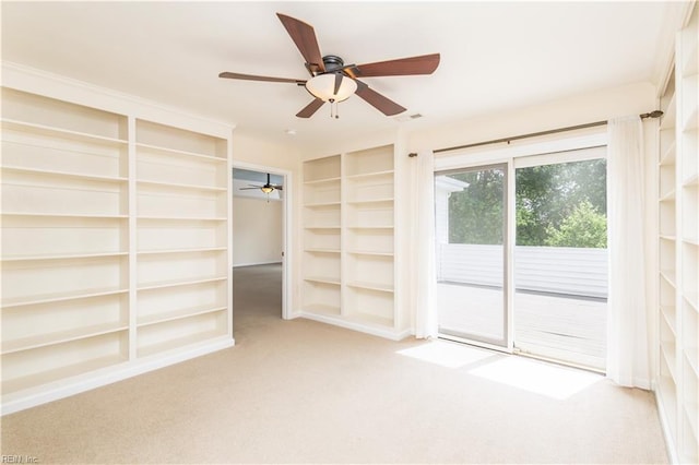 1364 Sir Richard Rd, Virginia Beach, VA 23455 - carpeted spare room with a ceiling fan and built in shelves