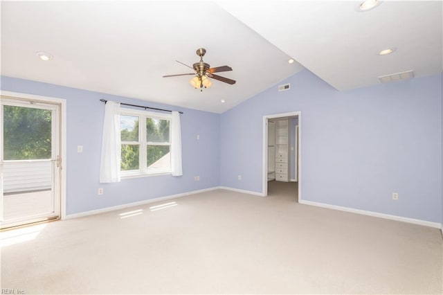 1364 Sir Richard Rd, Virginia Beach, VA 23455 - unfurnished room with light colored carpet, baseboards, plenty of natural light, ceiling fan, and recessed lighting