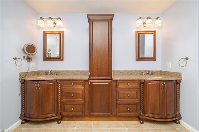1364 Sir Richard Rd, Virginia Beach, VA 23455 - full bathroom featuring double vanity and baseboards