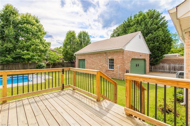 1364 Sir Richard Rd, Virginia Beach, VA 23455 - wooden deck with an outbuilding and a detached garage
