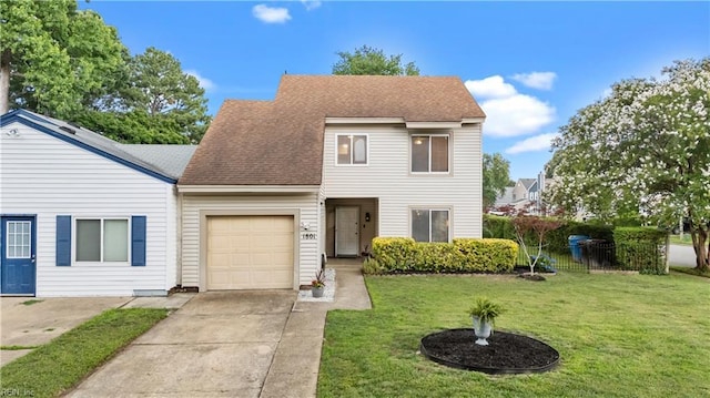 1801 Delaney St, Virginia Beach, VA 23464 - view of front of property with a garage, concrete driveway, and a shingled roof