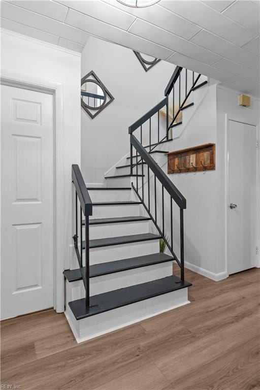 1801 Delaney St, Virginia Beach, VA 23464 - staircase featuring wood finished floors and baseboards