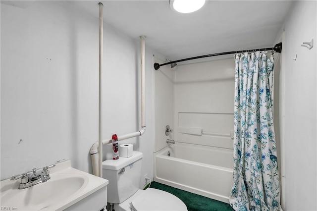 1424 Stewart St, Chesapeake, VA 23324 - bathroom featuring toilet, shower / bath combo with shower curtain, and vanity