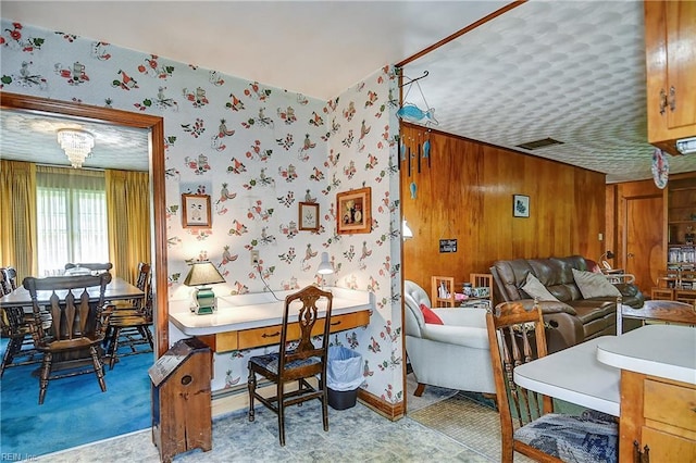 409 Briarfield Dr, Chesapeake, VA 23322 - dining area with wallpapered walls and baseboards