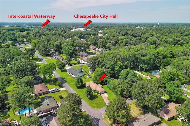 409 Briarfield Dr, Chesapeake, VA 23322 - aerial view of property and surrounding area featuring a forest