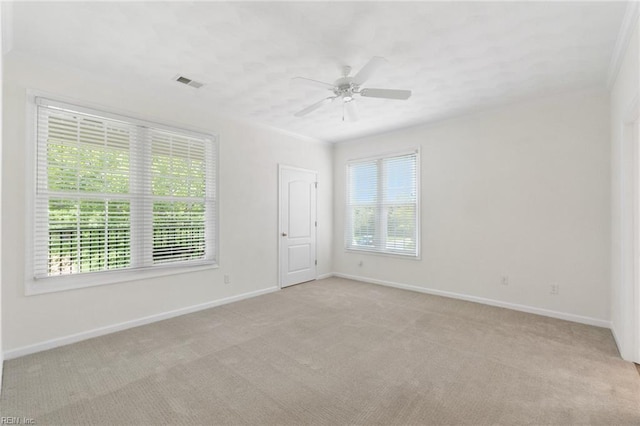 2819 Rose Garden Way, Virginia Beach, VA 23456 - spare room with light colored carpet, ceiling fan, and baseboards