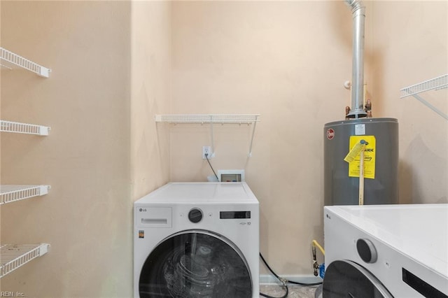 2819 Rose Garden Way, Virginia Beach, VA 23456 - laundry area featuring gas water heater and separate washer and dryer