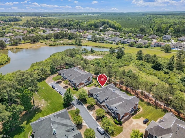 2819 Rose Garden Way, Virginia Beach, VA 23456 - aerial view of property's location featuring nearby suburban area, a large body of water, and a forest