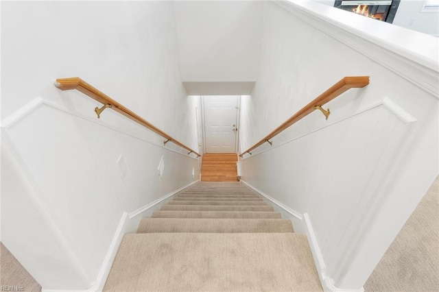 2819 Rose Garden Way, Virginia Beach, VA 23456 - stairway featuring carpet flooring and baseboards