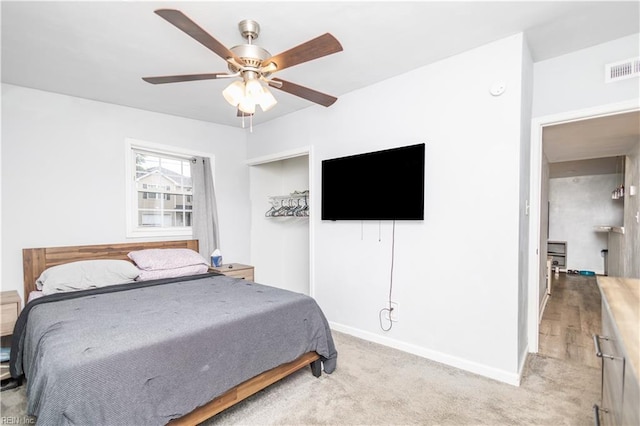 2511 Pringle Dr, Chesapeake, VA 23325 - bedroom with carpet floors, a ceiling fan, and baseboards