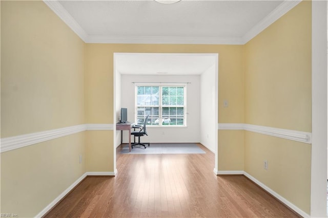 303 Settlement Dr Unit 303, Williamsburg, VA 23188 - unfurnished office with wood finished floors, baseboards, and crown molding