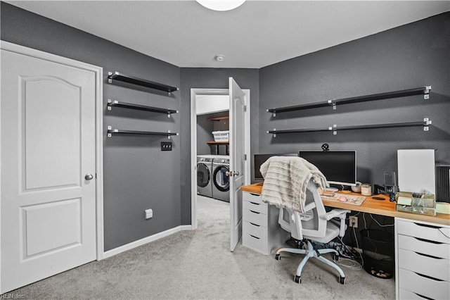 249 Carnelian St Unit 85A, Virginia Beach, VA 23462 - home office with washing machine and dryer, light carpet, and baseboards