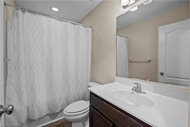 249 Carnelian St Unit 85A, Virginia Beach, VA 23462 - full bathroom featuring vanity, toilet, and shower / tub combo with curtain