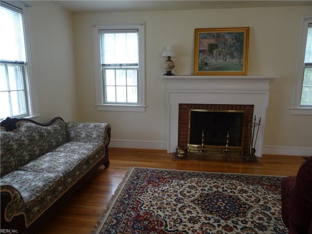 101 Lumar Rd, Smithfield, VA 23430 - living room featuring wood finished floors, a fireplace, and healthy amount of natural light