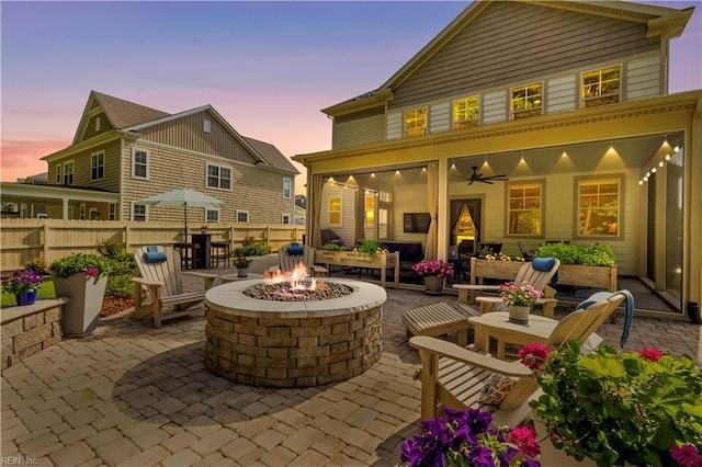 531 Middleton Way, Chesapeake, VA 23322 - view of patio / terrace featuring a fire pit and ceiling fan
