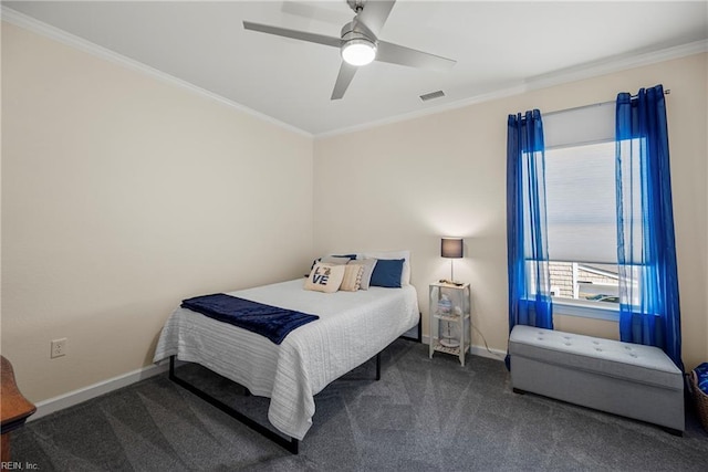 531 Middleton Way, Chesapeake, VA 23322 - carpeted bedroom featuring ornamental molding, baseboards, and a ceiling fan