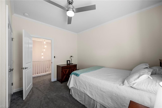 531 Middleton Way, Chesapeake, VA 23322 - carpeted bedroom featuring crown molding, baseboards, and a ceiling fan