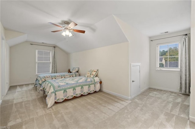 313 Preservation Reach Reach, Chesapeake, VA 23320 - carpeted bedroom featuring lofted ceiling, baseboards, and a ceiling fan