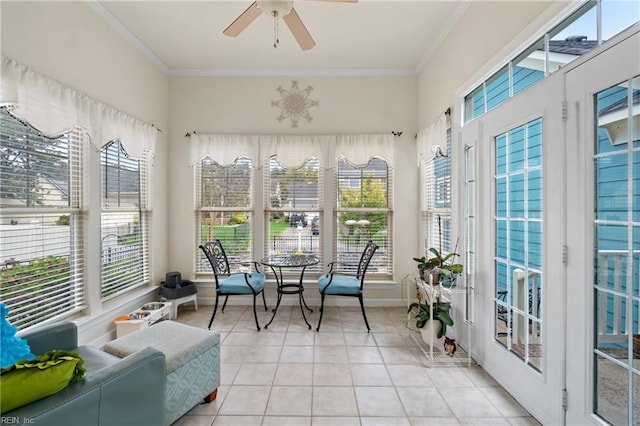 313 Preservation Reach Reach, Chesapeake, VA 23320 - sunroom / solarium featuring tile patterned flooring, plenty of natural light, and crown molding