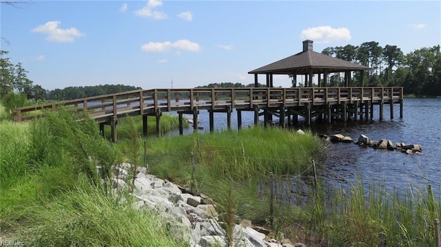 313 Preservation Reach Reach, Chesapeake, VA 23320 - dock with a gazebo and a water view