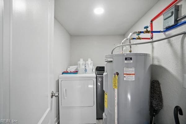 1918 Prentis Ave, Portsmouth, VA 23704 - laundry room with water heater and washing machine and dryer