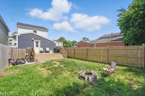 1918 Prentis Ave, Portsmouth, VA 23704 - view of yard with a wooden deck