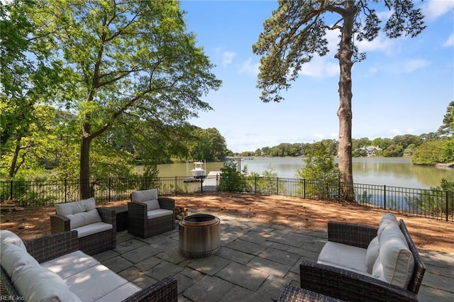 511 Brackenridge Ave, Norfolk, VA 23505 - fenced backyard featuring outdoor lounge area, a water view, and a patio