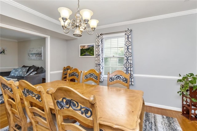 8 Assembly Ct, Newport News, VA 23606 - dining room featuring a chandelier, wood finished floors, ornamental molding, and baseboards