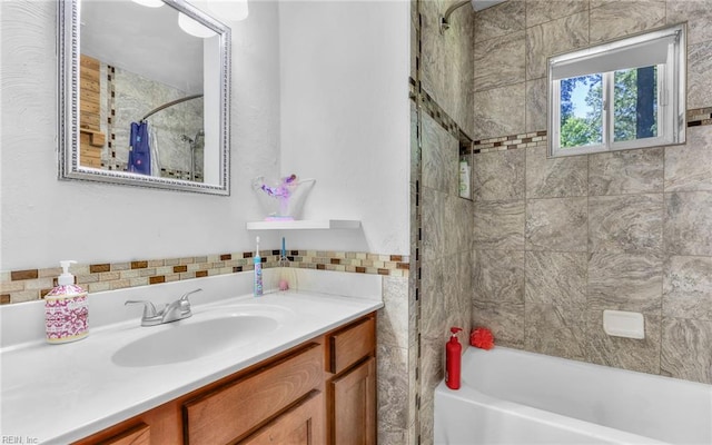 4917 Erskine St, Virginia Beach, VA 23462 - full bath with vanity and shower / bath combination with curtain