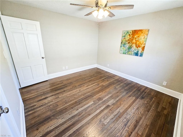 1251 Little Bay Ave, Norfolk, VA 23503 - spare room with a ceiling fan, dark wood finished floors, and baseboards