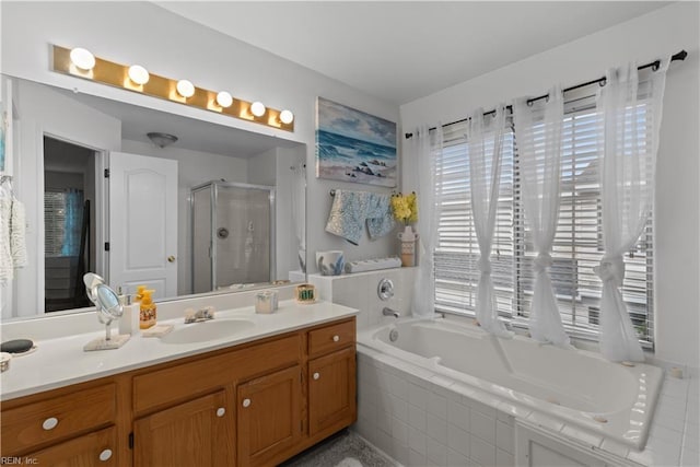 3012 Trappers Run, Chesapeake, VA 23321 - full bathroom featuring healthy amount of natural light, vanity, a shower stall, and a garden tub