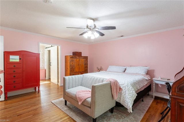 5801 Lancelot Dr, Virginia Beach, VA 23464 - bedroom with light wood-type flooring, crown molding, and ceiling fan