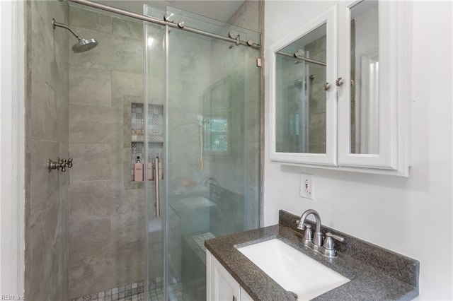 5801 Lancelot Dr, Virginia Beach, VA 23464 - bathroom with vanity and a shower stall