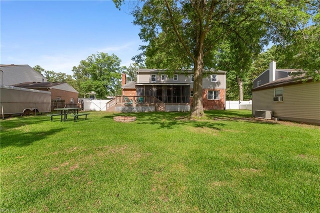 5801 Lancelot Dr, Virginia Beach, VA 23464 - view of yard with a sunroom and cooling unit