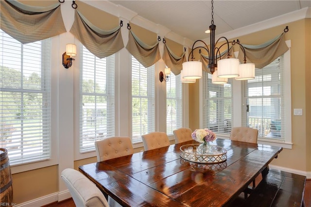 3304 Dodd Dr, Chesapeake, VA 23323 - dining room featuring baseboards and dark wood-style flooring