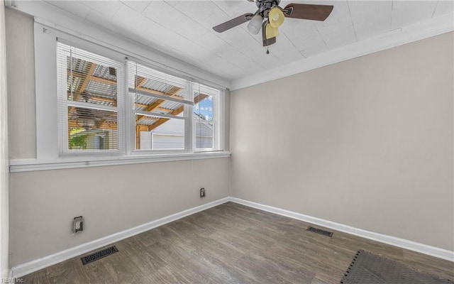 2532 Ballentine Blvd, Norfolk, VA 23509 - unfurnished room with wood finished floors, baseboards, ceiling fan, and crown molding
