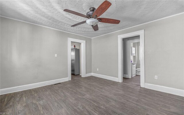 2532 Ballentine Blvd, Norfolk, VA 23509 - empty room featuring ceiling fan, wood finished floors, crown molding, and baseboards