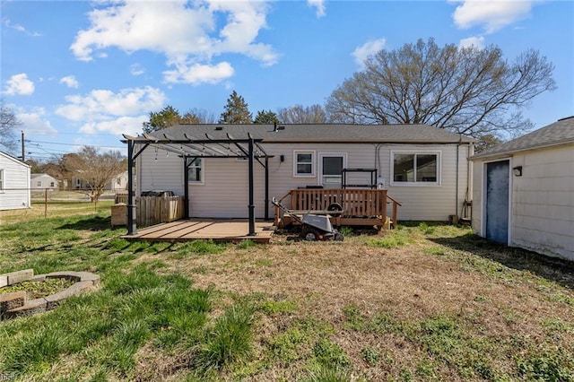 109 Sykes Ave, Portsmouth, VA 23701 - rear view of property featuring a deck and a pergola
