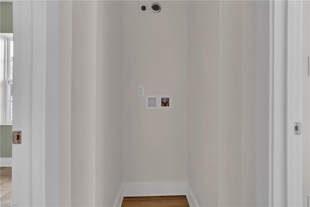 1028 W 36th St, Norfolk, VA 23508 - washroom with hookup for a washing machine, baseboards, and wood finished floors