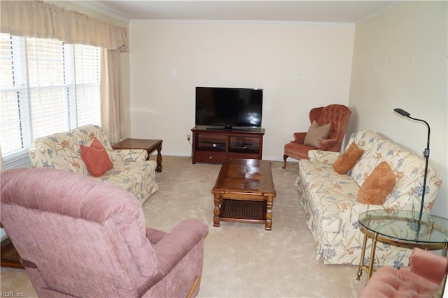 9 Chowning Dr, Hampton, VA 23664 - carpeted living area featuring crown molding and baseboards