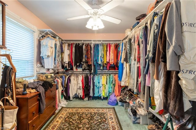 218 Mt Vernon Ave, Portsmouth, VA 23707 - walk in closet featuring a ceiling fan
