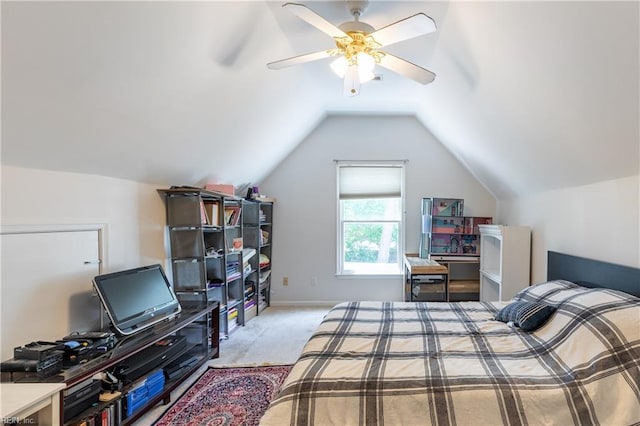 11 Thomas Athey Ct, Hampton, VA 23666 - carpeted bedroom with vaulted ceiling, a ceiling fan, and baseboards
