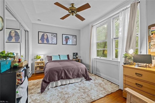 632 Raleigh Ave Unit 3, Norfolk, VA 23507 - bedroom with wood finished floors, ceiling fan, and baseboards