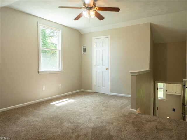 400 Fernwood Farms Rd, Chesapeake, VA 23320 - unfurnished room featuring carpet floors, ceiling fan, baseboards, and vaulted ceiling